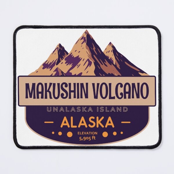 Item preview, Makushin Volcano, Unalaska Island, Alaska, Mountain Badge designed and sold by Wanderful-roads.