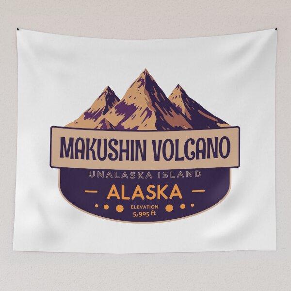 Item preview, Makushin Volcano, Unalaska Island, Alaska, Mountain Badge designed and sold by Wanderful-roads.