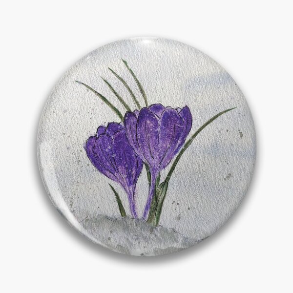 Item preview, First Sign of Spring: Purple Crocus Snow Purble Flower Bloom designed and sold by kkjustpaint.