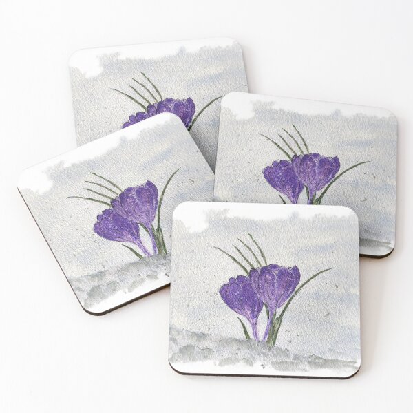 Item preview, First Sign of Spring: Purple Crocus Snow Purble Flower Bloom designed and sold by kkjustpaint.