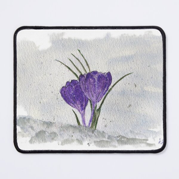 Item preview, First Sign of Spring: Purple Crocus Snow Purble Flower Bloom designed and sold by kkjustpaint.