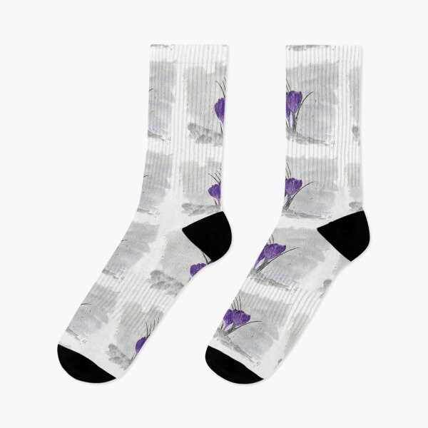Item preview, First Sign of Spring: Purple Crocus Snow Purble Flower Bloom designed and sold by kkjustpaint.