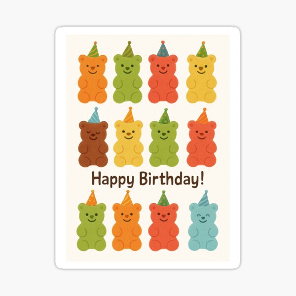 Item preview, Gummy Bear Party Hat cute happy birthday kawaii gift christmas happy designed and sold by CheeseBlueprint.
