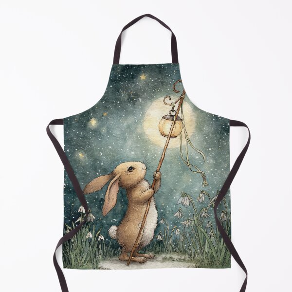 Item preview, Hare Rabbit Watercolour Holding a torch Snowdrops designed and sold by thewandswant.