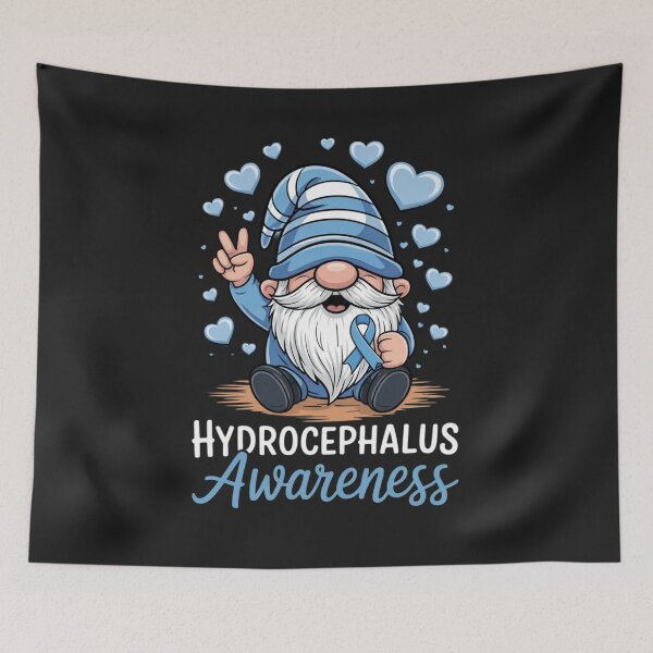 Item preview, Hydrocephalus Awareness Family Month Blue Ribbon Gnome  designed and sold by ConceptualVibes.