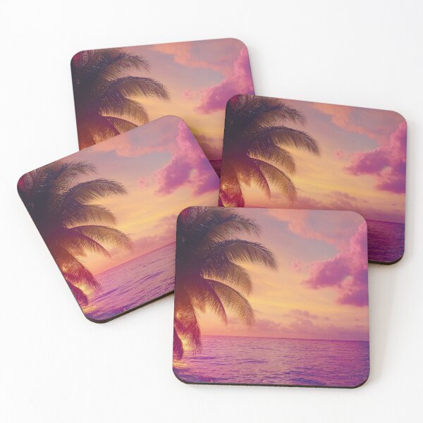 Item preview, Beautiful Tropical Beach Sunset with Palm tree designed and sold by ScorpioSunStudio.