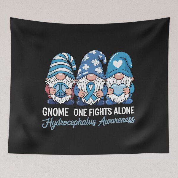 Item preview, Hydrocephalus Awareness Month Blue Ribbon Gnomies Support  designed and sold by ConceptualVibes.