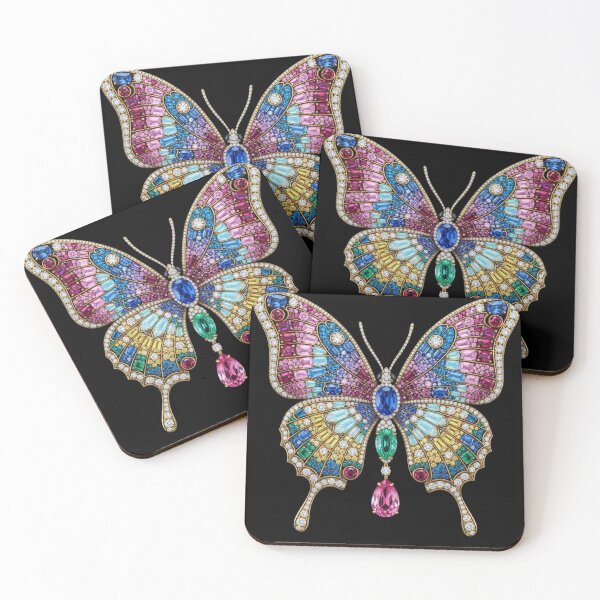 Item preview, Gemstone and Diamond Jeweled Butterfly Brooch designed and sold by MoreGlamour.