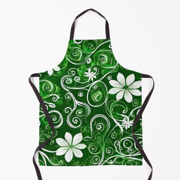 Item preview, Green Swirly Flower Patterns designed and sold by IslaKarisArt.