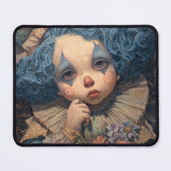 Item preview, Retro baby clown blue hair designed and sold by thewandswant.