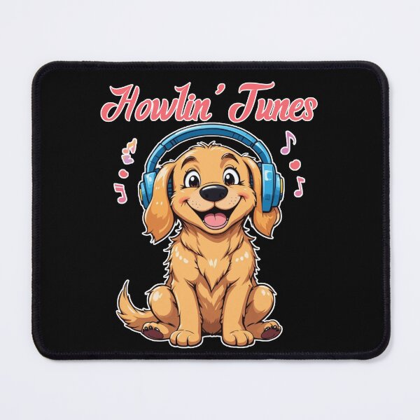 Item preview, Howlin’ Tunes – Musical Dog Headphones Pun Design designed and sold by Dantin.