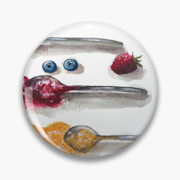 Item preview, Summer Jam Trio: A Sweet Watercolor of Berries and Spoons designed and sold by kkjustpaint.