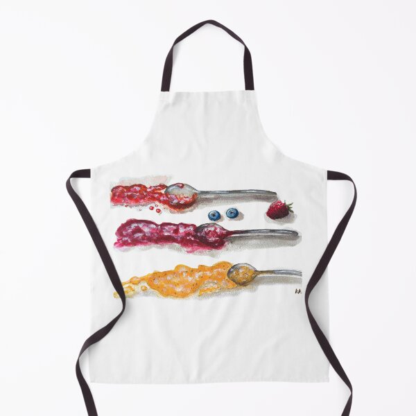 Item preview, Summer Jam Trio: A Sweet Watercolor of Berries and Spoons designed and sold by kkjustpaint.