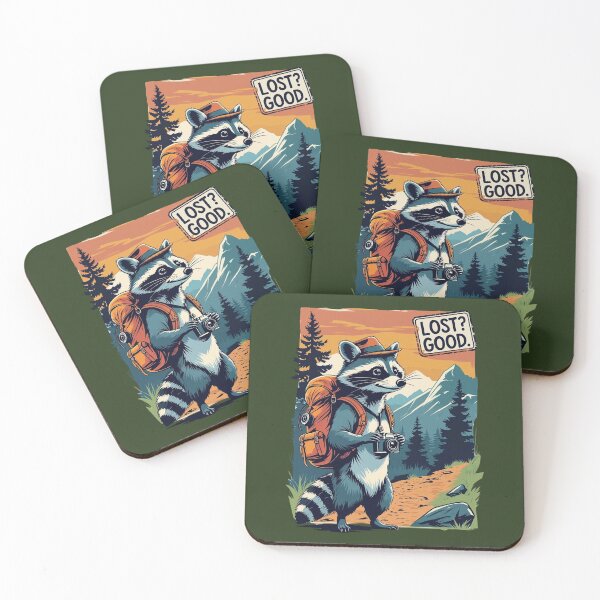 Item preview, Lost? Good! Funny Hiking Raccoon with Camera – Wilderness Adventure Design designed and sold by SnoyTextil.