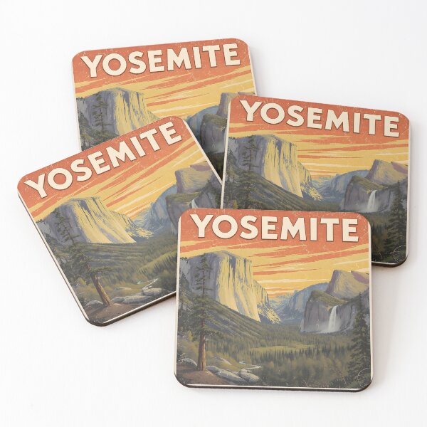 Item preview, Yosemite National Park Retro Travel Poster designed and sold by kacperartdesign.