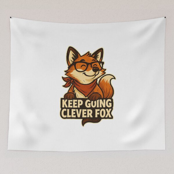 Item preview, Motivational Cartoon Fox with Glasses and Bandana designed and sold by artlife709.