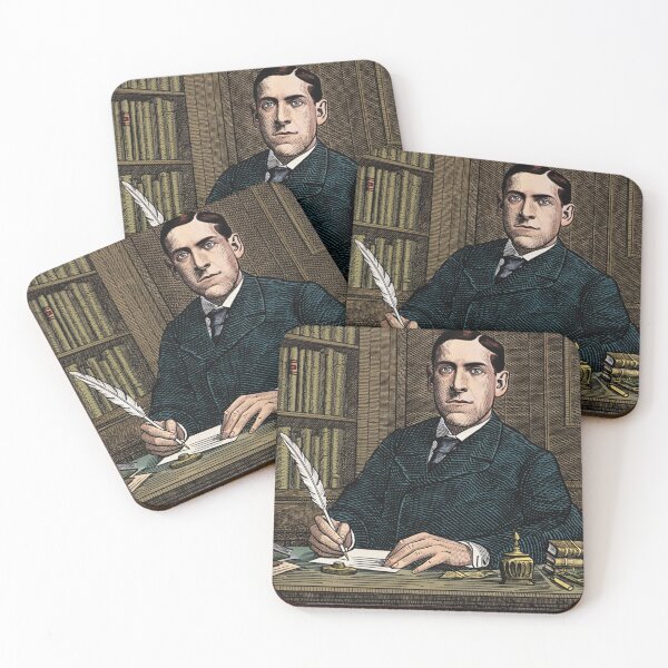 Item preview, H.P Lovecraft vintage etching style portrait art designed and sold by Vintage Designs +.