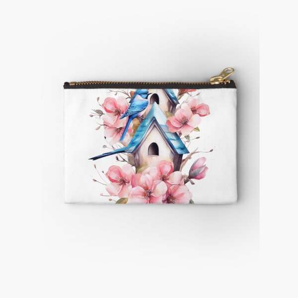 Item preview, Watercolor Bluebird and Pink Blossoms Birdhouse designed and sold by StudioDina.