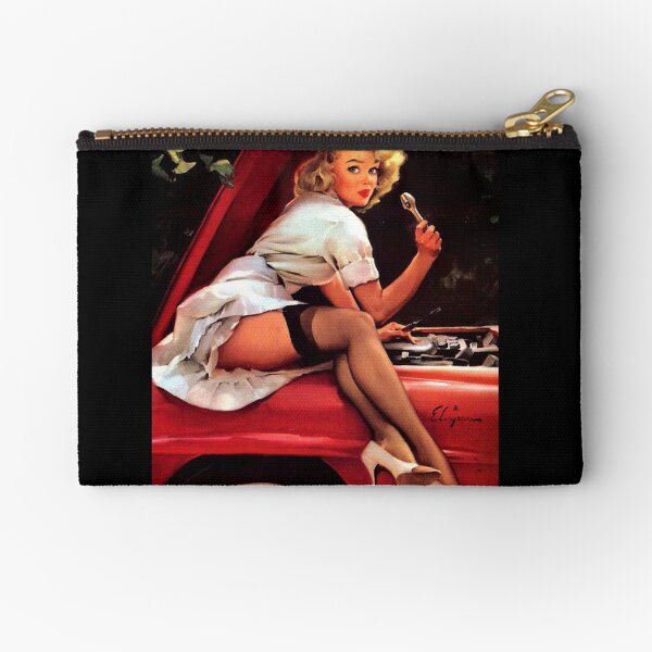 Gil Elvgren Mechanic Pin Up Girl Zipper Pouch