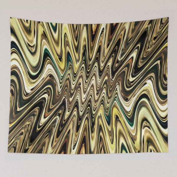 Aperçu de l'œuvre Vagues fractales dorées scintillantes 6 créée et vendue par SXW Designs.