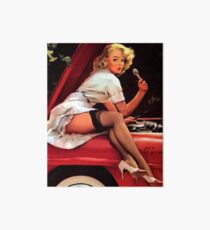 Gil Elvgren Mechanic Pin Up Girl Art Board