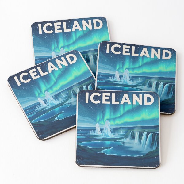 Item preview, Iceland Retro Travel Poster designed and sold by kacperartdesign.