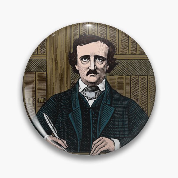 Item preview, Edgar Allan Poe vintage etching style portrait art designed and sold by Vintage Designs +.