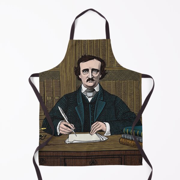 Item preview, Edgar Allan Poe vintage etching style portrait art designed and sold by Vintage Designs +.
