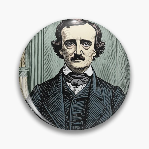 Item preview, Edgar Allan Poe vintage etching style portrait art designed and sold by Vintage Designs +.