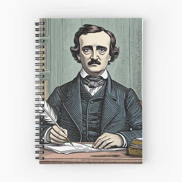 Item preview, Edgar Allan Poe vintage etching style portrait art designed and sold by Vintage Designs +.