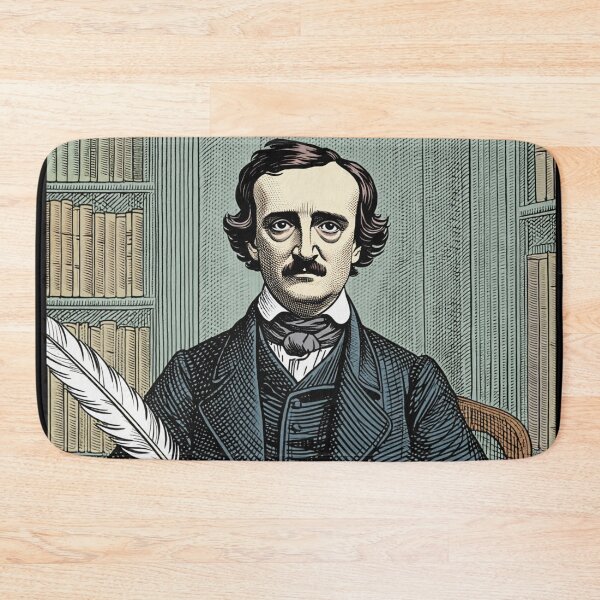 Item preview, Edgar Allan Poe vintage etching style portrait art designed and sold by Vintage Designs +.