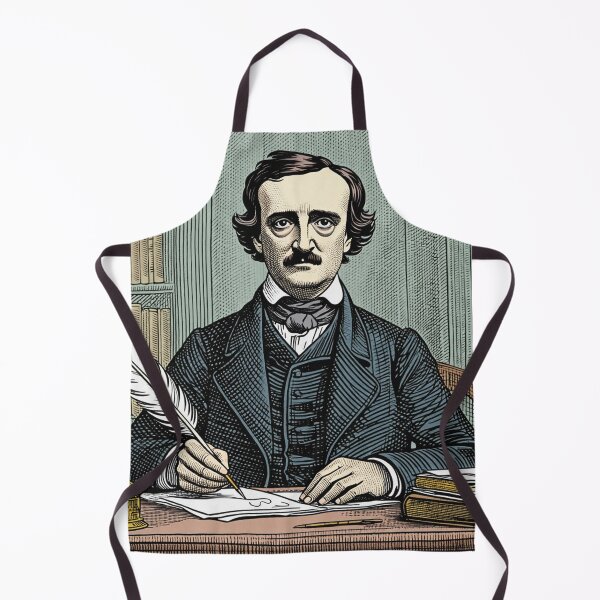 Item preview, Edgar Allan Poe vintage etching style portrait art designed and sold by Vintage Designs +.