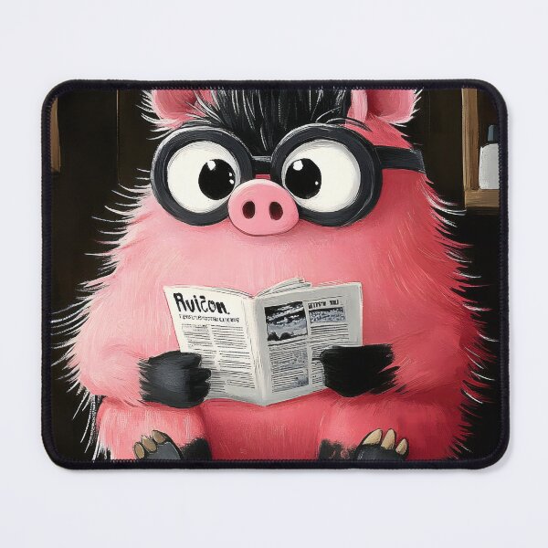 Item preview, Pig Newspaper Reader Cartoon Rustic Farm Bathroom designed and sold by justnickthings.