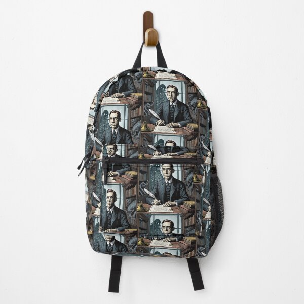 Item preview,  H.P Lovecraft vintage etching style portrait art designed and sold by Vintage Designs +.