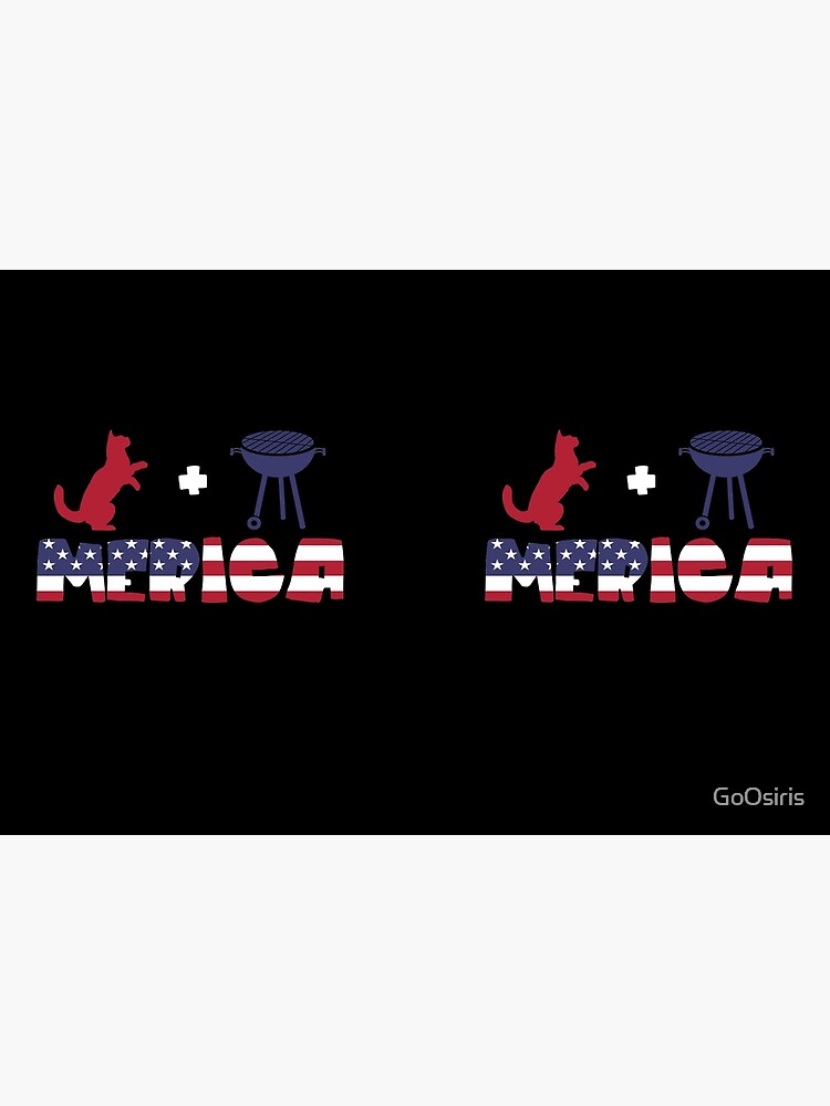 Funny Cat plus Barbeque Merica American Flag de GoOsiris