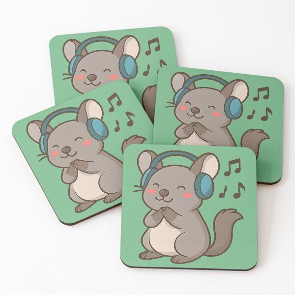 Item preview, Chinchilla with headphones designed and sold by AwesomeBeyondLimits.