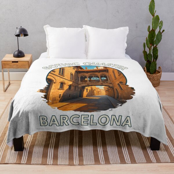 Item preview, Gothic Quarter Barcelona – Vibrant Summer Street Scene & Historic Architecture designed and sold by inkNext.