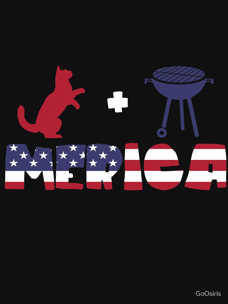 Funny Cat plus Barbeque Merica American Flag de GoOsiris