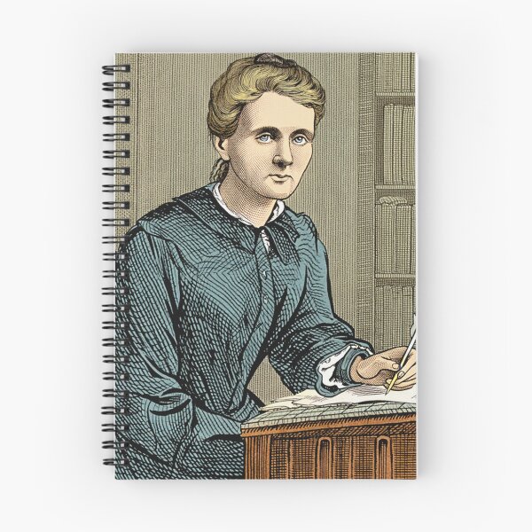 Item preview, Marie Curie vintage etching style portrait art designed and sold by Vintage Designs +.