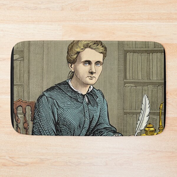 Item preview, Marie Curie vintage etching style portrait art designed and sold by Vintage Designs +.