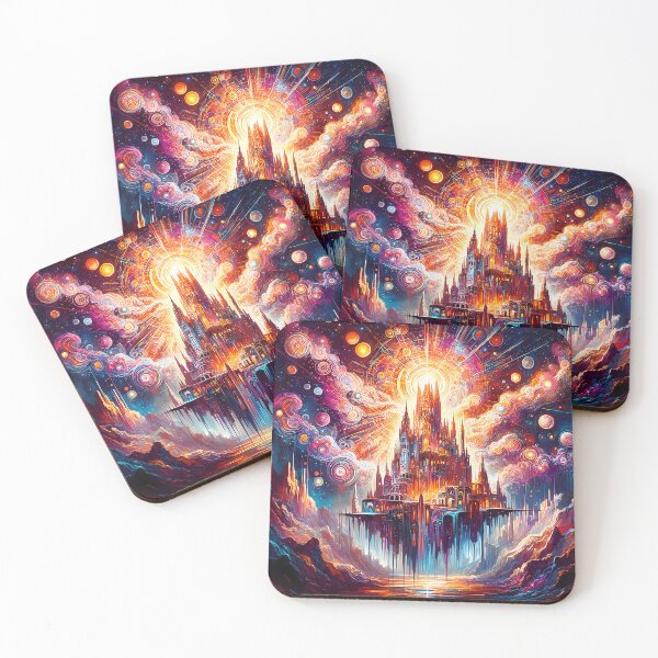 Item preview, Aurora Citadel | Cosmic Castle Wall Art  designed and sold by Stoneflower-Art.
