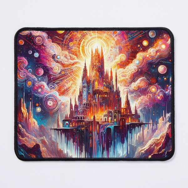 Item preview, Aurora Citadel | Cosmic Castle Wall Art designed and sold by Stoneflower-Art.