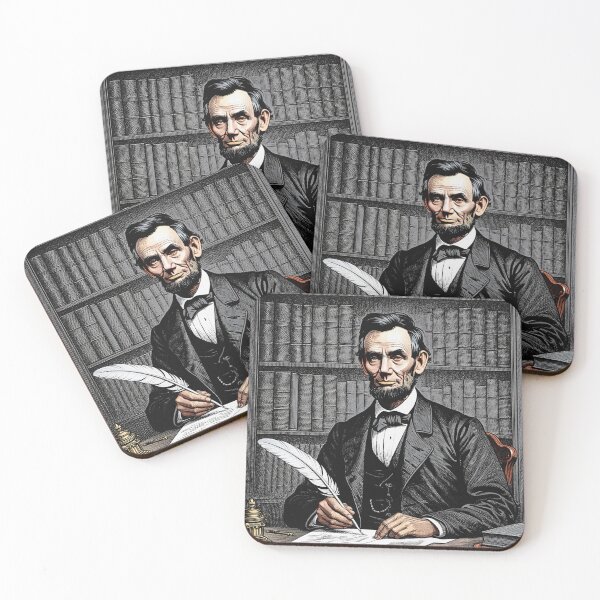 Item preview, Abraham Lincoln vintage etching style portrait art designed and sold by Vintage Designs +.