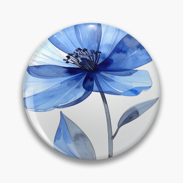 Item preview, Watercolor X-ray flower in blue designed and sold by LiskoDesign.