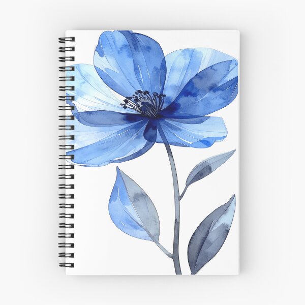 Item preview, Watercolor X-ray flower in blue designed and sold by LiskoDesign.