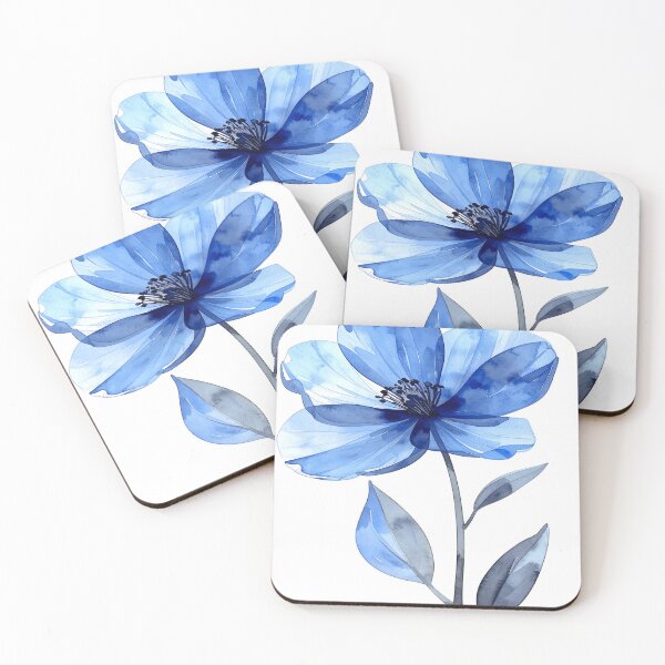 Item preview, Watercolor X-ray flower in blue designed and sold by LiskoDesign.