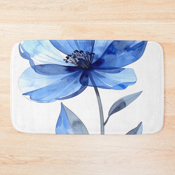 Item preview, Watercolor X-ray flower in blue designed and sold by LiskoDesign.