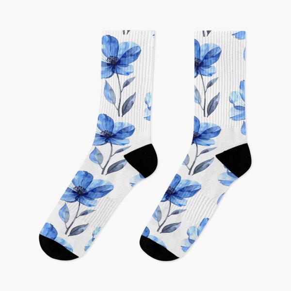 Item preview, Watercolor X-ray flower in blue designed and sold by LiskoDesign.