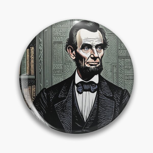 Item preview, Abraham Lincoln vintage etching style portrait art designed and sold by Vintage Designs +.