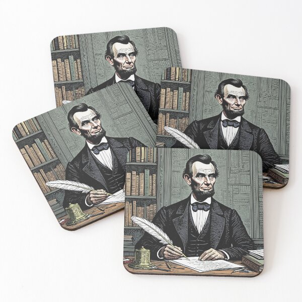 Item preview, Abraham Lincoln vintage etching style portrait art designed and sold by Vintage Designs +.